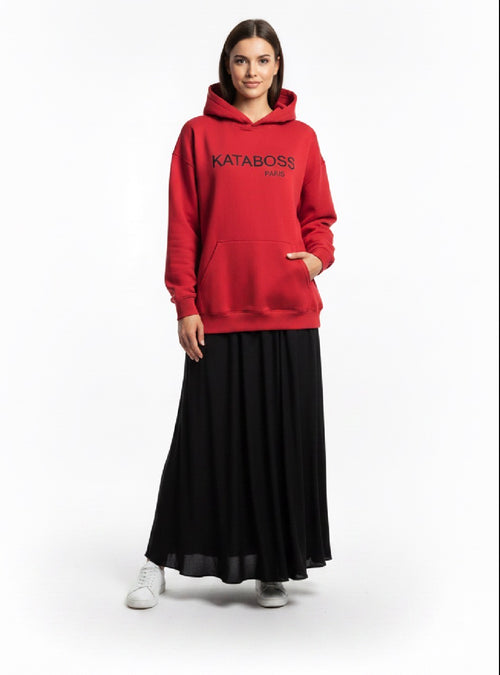 Hoodie Rouge — KATABOSS PARIS logo Tour Eiffel  homme femme