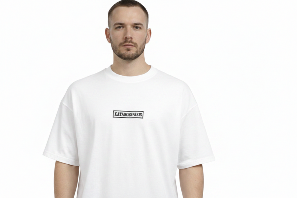 T-shirt k-écusson Oversize -Blanc