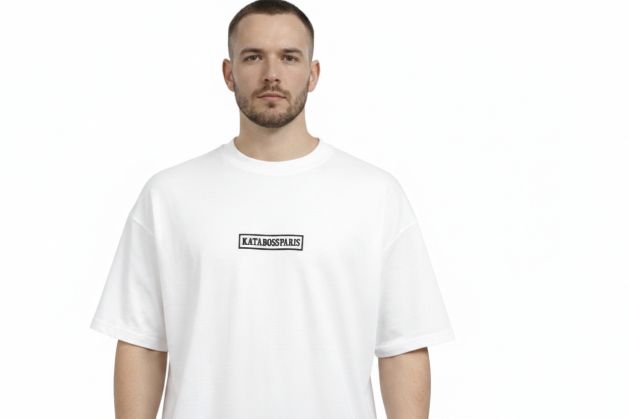 T-shirt k-écusson Oversize -Blanc