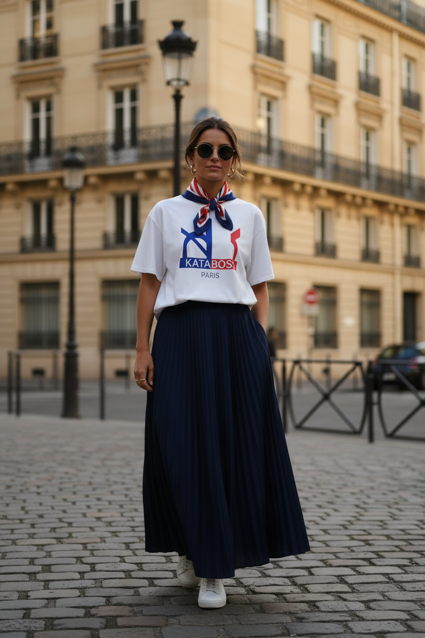 T-Shirt tricolore Femme